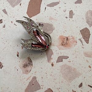 Purple butterfly bling brooch